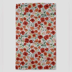 Geometry Kitchen Tea Towel Poppy Power